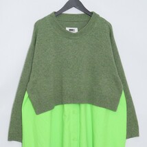 MM6 MAISON MARGIELA Wool dress Sサイズ グリーン S52CT0626 S17772-001F エムエムシックスメゾンマルジェラ ウールドレス_画像3