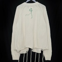 DOUBLET RECYCLE WOOL CABLE CARDIGAN Sサイズ アイボリー 21AW35KN56 ダブレット リサイクル ウール 毛玉加工 厚手 カーディガン_画像2
