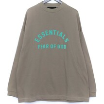 未使用 ESSENTIALS LONG SLEEVE T-SHIRT Mサイズ グレー エッセンシャルズ フロントロゴ 長袖カットソー ロンT トレーナー_画像1