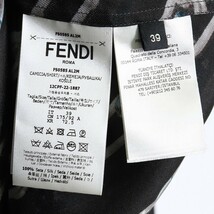 FENDI Black silk shirt featuring fendi chain-link print サイズ39 ブラック FS0585 AL2M フェンディ 総柄プリント シルク 長袖シャツ_画像5