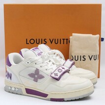 26cm相当 LOUIS VUITTON LVトレイナー・ラインスニーカー サイズ7 ホワイト 1A98W2 ルイヴィトン LV Trainer Sneaker ローカット_画像1