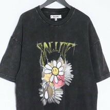 SALUTE Washed Flower Vintage Tee Lサイズ ブラック サルーテ ウォッシュドヴィンテージTシャツ 半袖カットソー_画像3