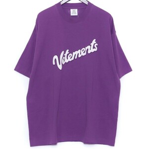 VETEMENTS スウィートロゴオーバーサイズTシャツ Sサイズ パープル UE63TR101U ヴェトモン プリントロゴ 半袖カットソー