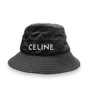 CELINE バケットハット Mサイズ ブラック 2AUB0930C セリーヌ ナイロンツイル キルティング キャップ 帽子
