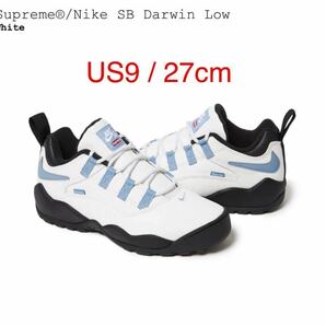 新品 Supreme Nike SB Darwin Low White US9 / シュプリーム ナイキ SB ダーウィン ロー ホワイト 白色 27cm 24SS 即納の画像1