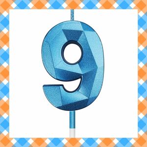 【新品】数字9 キャンドル ケーキ ろうそく 誕生日 ナンバーキャンドル ブルー