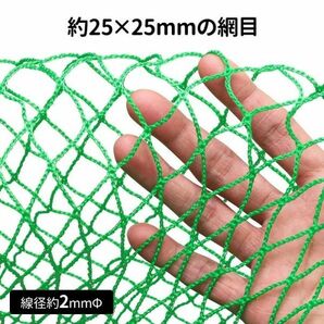 養生ネット グリーンネット 5m×10m 25mm目 防球ネット 折りたたみ 鳥よけネット グリーン 野球 防鳥ネット カラス グリーンネットフェンスの画像4