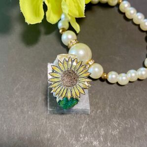 ひまわり 紫陽花 アジサイ イヤーカフ