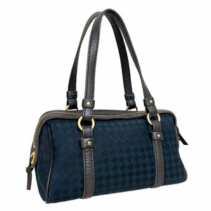 BOTTEGA VENETA　ボッテガヴェネタ　バッグ　イントレチャート　キャンバス　レザー　ミニ　ハンド　ショルダー　ブラウン　ブラック　