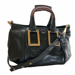 CHLOE　クロエ　バッグ　ミニ　エテル　2WAY　ハンド　レザー　GP金具　斜め掛け　ショルダー　黒　ブラック