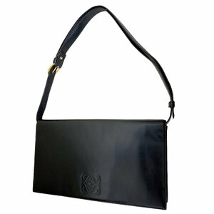 LOEWE　ロエベ　バッグ　アナグラム　ワンショルダー　ヴィンテージ　ロゴ　レザー　斜め掛け　2WAY　ショルダー　ブラック