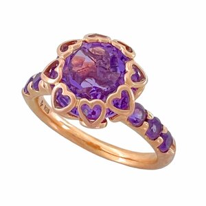 PONTE VECCHIO Ponte Vecchio ring amethyst Heart ..PV K18 PG 11 number ring rare rare 