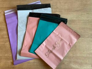 【未使用】宅配用ビニール袋 4色5サイズ25枚　かわいい袋 フリマ用梱包資材