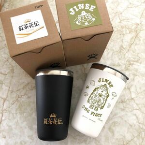 新品 ☆ 非売品 紅茶花伝 ワンピース タンブラー ペアセット 蓋付き ジンベエ 