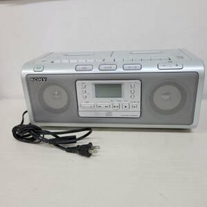 0519-210□通電確認済 SONY ソニー CD ラジカセ CFD-W78 シルバー RADIO cassette corder ジャンク 簡易梱包 