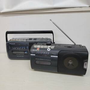 0519-211□ジャンク ラジカセ 2点 セット SONY CFM-10 Panasonic RX-M50 ラジオカセットレコーダー 動作未確認 簡易梱包