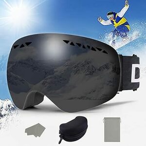 [Dancai] スキーゴーグル スノーボード ゴーグル UV400カット 球面レンズ 180°広視野 曇り防止 ヘルメット対応 収納ケース付