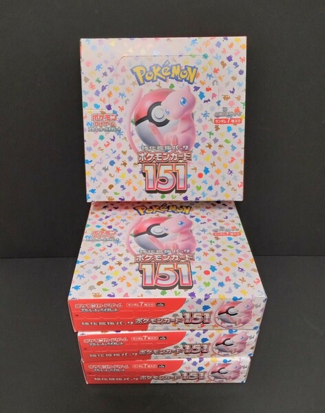 新品未開封　ポケモンカードゲーム スカーレット&バイオレット　　ポケモンカード151　シュリンク無し　ペリペリ付　ポケセン産　合計4BOX