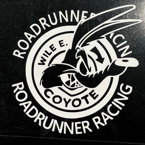 ステッカー ロードランナーのコヨーテ Wile E. Coyote ホワイト　ROADRUNNER RACING