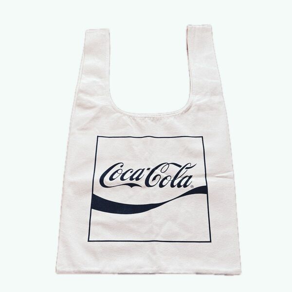 GU ×コカ・コーラ コラボ　トートバッグ キャンバス　大きめ　大容量　白×黒