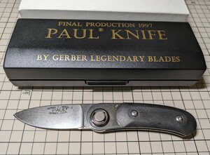  beautiful goods #ga- bar paul (pole) knife FINAL PRODUCTION RUN 1997#PAUL KNIFE GERBER LEGENDARY BLADES