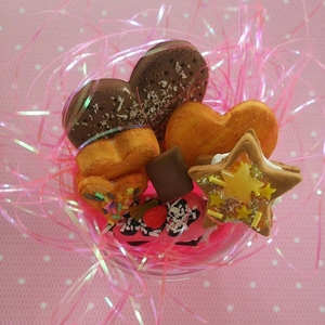  free shipping * unused * hand made (^o^) case attaching * deco sweets set 