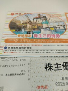 【送料込】東京サマーランド 春秋限定株主ご招待券 1dayパス 8枚セット ＋ 大井競馬場株主優待証） 