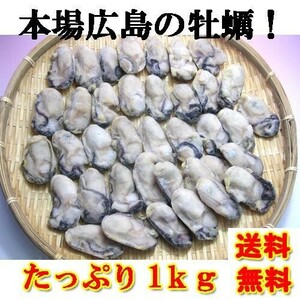 【産地直送】【送料無料】かき カキ 牡蠣 特大 L～2Lサイズ ジャンボ 広島かき 2Lサイズ1kg（解凍後850g/30粒前後） バラ凍結 プレゼント