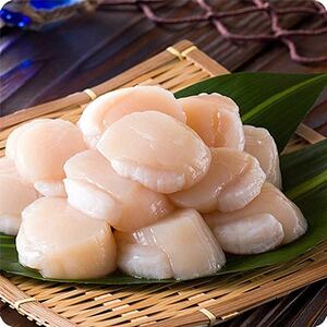  scallop . pillar 1kg with translation . sashimi scallop .. Hokkaido production 