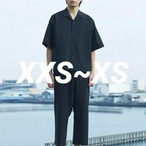 【限定セール】無印良品 MUJI Labo 乾きやすい縦横ストレッチUVカットオープンカラーシャツ 男女兼用XXS 〜 XS・黒