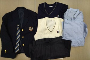 岡山県[西大寺高等学校]　女子制服　夏服冬服上下セット スカート(63.54) 　8点セット