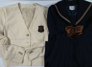  Okayama префектура [ Okayama юг старшая средняя школа ] женщина форма 170A зима одежда верх и низ * белый жакет * лента . индустрия сырой хранение товар President 4 позиций комплект (69.54)B товар 