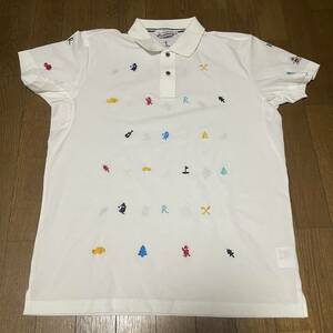 Munsingwear R.line マンシングウェア ゴルフウエア ロゴ刺繍 半袖 ポロシャツ メンズ LL 白