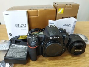 【100円スタート】Nikon ニコン D500 デジタルカメラ デジタル一眼レフ NIKKOR RENS レンズ ボディ＆レンズ 説明書付き 箱付き