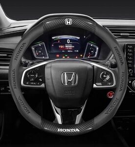 送料無料 Honda専用 SteeringCover SteeringCover 円type 本革 カーボン調
