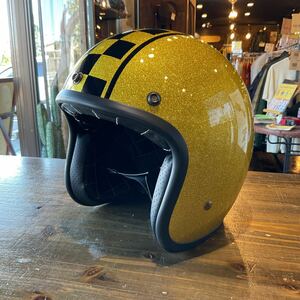 BELL HELMETS ベル ヘルメット CUSTOM 500 ジェットヘルメット ラメ チェッカーフラッグプリント size S 