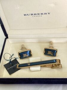 ★Burberry バーバリー　カフス ネクタイピン ブルー×ゴールド　