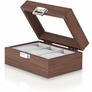  new goods Baskiss 3ps.@ clock display watch box high class case ko wristwatch storage box wooden clock case 170