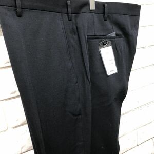 新品☆激安★タグ付き《9,800円》特大ビックサイズスラックスゴルフパンツサイズ94 ブラック/黒ノータック　ウール100% サラサラ　極上生地