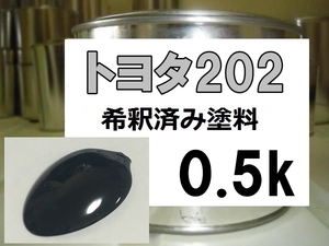 ◆ トヨタ202　塗料　希釈済　ブラック 202