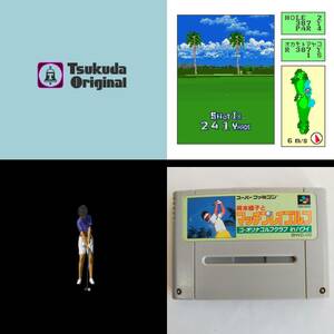 岡本綾子とマッチプレイゴルフ スーパーファミコン 動作確認済・端子清掃済[SFC6691_2307097]