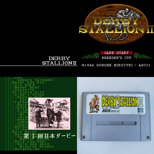 ダービースタリオン2 スーパーファミコン 動作確認済・端子清掃済[SFC6454_543]