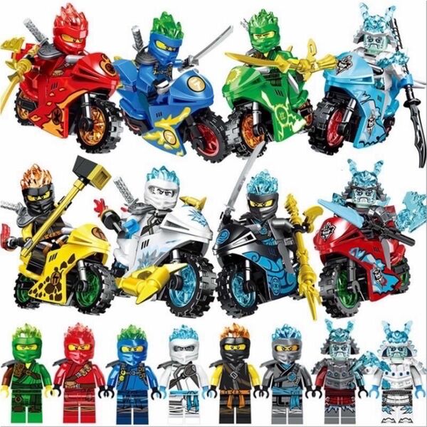 レゴ互換　レゴニンジャゴー　バイク　8体　ミニフィグ 8体　大量セット　忍者