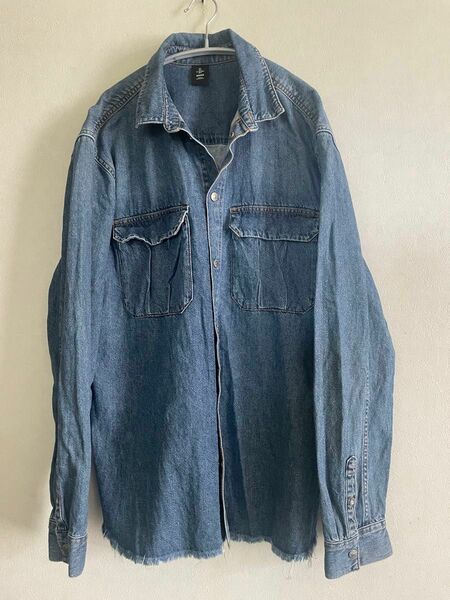 週末セール！H&M &denim デニムシャツ　スナップボタン　羽織　EURＬ