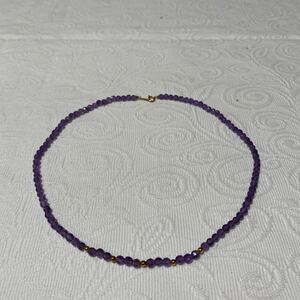 K18 stamp necklace amethyst . color necklace accessory length 42cm