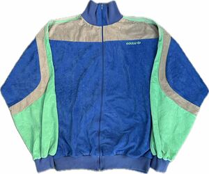 Vintage 80s adidas VENTAX ヴィンテージ アディダス ベロア ジャージ フランス製 青 L