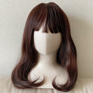  medium full wig black currant Brown wig heat-resisting 