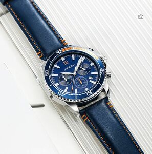 ■送料無料■新品♪スポーツレザー腕時計/30m防水/青ブルー【ディーゼル カシオ