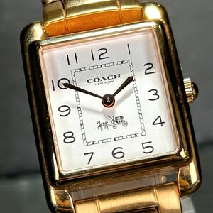  foreign model COACH Coach 14502023 Page Braceletpeiji bracele wristwatch quarts analogue Gold gold white new goods battery replaced 