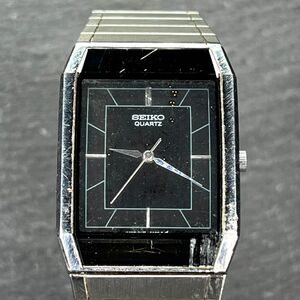 SEIKO セイコー 7431-5360 メンズ 腕時計 アナログ クオーツ スクエア ブラック文字盤 シルバー ステンレス メタルベルト 新品電池交換済み